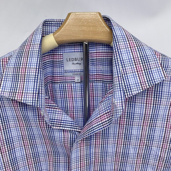 Sz‎ 17 Classic Fit Ledbury Long Sleeve Button Down Dress Shirt - Picture 6 of 9